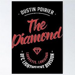Dustin Poirier Vintage Typography Badge Red Classic Poster