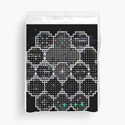 Dwarf Fortress library with Fnord tiles Duvet Cover