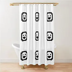 Dwarf Fortress Black Shower Curtain