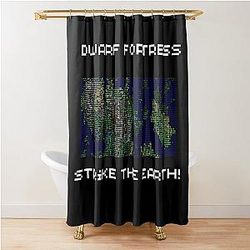 Strike the earth Dwarf Fortress map Shower Curtain