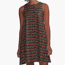 Dwarf Fortress, Bay 12 Games, Dwarf Fortress Title Logo, Dwarf Fortress Merch, A-Line Dress