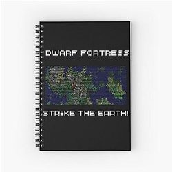Strike the earth! Dwarf Fortress map Spiral Notebook