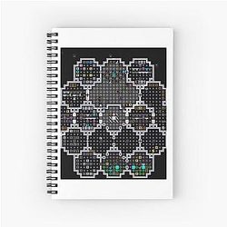 Dwarf Fortress library with Fnord tiles Spiral Notebook