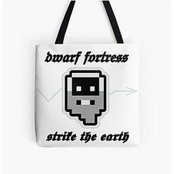 Dwarf Fortress. Strike. The Earth. T-Shirt Design. By Daykmo. All Over Print Tote Bag