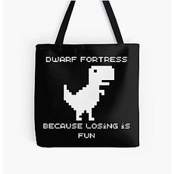 Dwarf Fortress Because Losing is Fun All Over Print Tote Bag