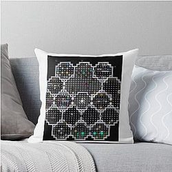 Dwarf Fortress Library With FnordSet Tile Throw Pillow
