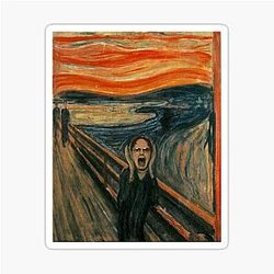 Dwight Schrute Scream Painting Sticker