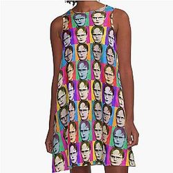Dwight Schrute Diptych A Line Dress