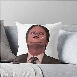 Dwight Schrute Skin Mask Throw Pillow