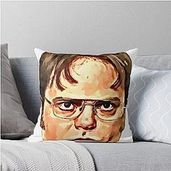 Dwight Schrute Watercolor Throw Pillow