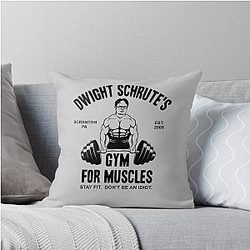 Dwight Schrute Gym for Muscles Throw Pillow