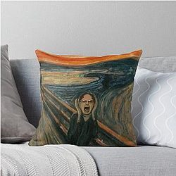 Dwight Schrute Scream Painting Throw Pillow