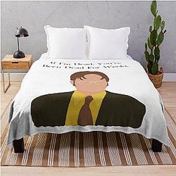 The Office Dwight Schrute If I'm Dead You've Been Dead for Weeks Quote Throw Blanket