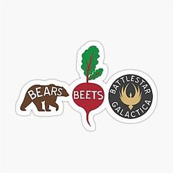 The Office:  Dunder Mifflin Scranton Would Like to Thank You for Being a Dunder Mifflin  Favorites Ultimate  Bear Beets Battlestar Galactica Dwight Schrute Sticker