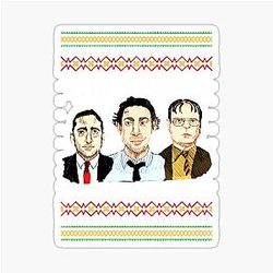 The Office is Coming to Town Michael Scott Jim Halpert Dwight Schrute Ugly Sticker