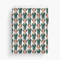 Adorable Dwight Schrute Bobblehead from The Office Duvet Cover.