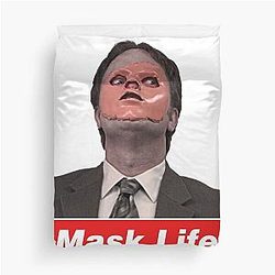 Dwight Schrute Skin Mask Life Duvet Cover