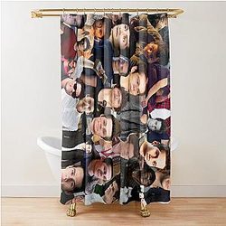 Dylan O'Brien Abstract Lateral Collage Pattern Shower Curtain