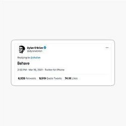 Dylan O'Brien Behave Sticker