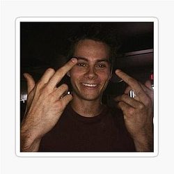 Dylan O'Brien Middle Finger Teen Wolf Sticker