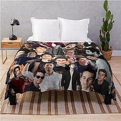 Dylan O'Brien Abstract Seamless Collage Pattern Throw Blanket
