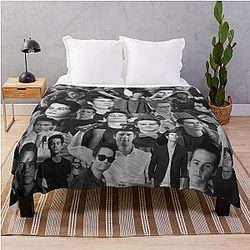 Dylan O'Brien Abstract Throw Blanket - Black and White Aesthetics