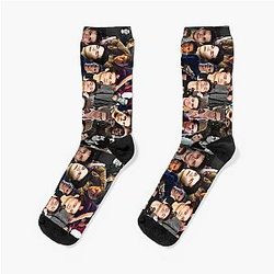 Dylan O'Brien Abstract Seamless Lateral Collage Pattern Socks