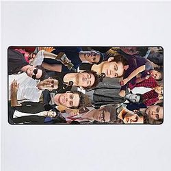Dylan O'Brien Abstract Seamless Collage Pattern Desk Mat