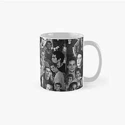 Dylan O'Brien Abstract Seamless Collage Pattern Black and White Aesthetics Classic Mug