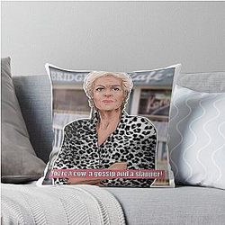 Gay Icons - Pat Butcher from Eastender Throw Pillow