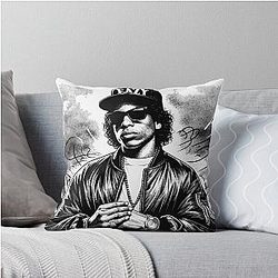 We Want Eazy E - Gangster Rapper Compton NWA Throw Pillow to Home Decor