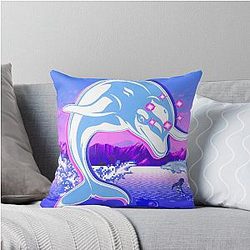 Ecco The Dolphin Cover Graphic Throw Pillow