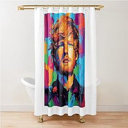 Ed Sheeran Red Pullover Activity Poster Shower Curtain