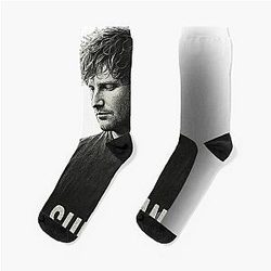 Ed Sheeran Portrait – Minimalist Black Shirt Socks