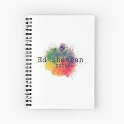 Ed Sheeran Music Graphic Concert Souvenir Pop Culture Fan Apparel Tour Merchandise Notebook
