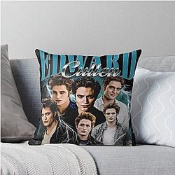 Limited Edition Edward Cullen Vintage T Shirt Graphic Unisex T Shirt Retro 90s Fans Homage T Shirt Gift For Women and Men Throw Pillow