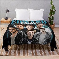 Limited Edition Edward Cullen Vintage T-Shirt, Graphic Unisex T-Shirt, Retro 90's Fans Homage T-Shirt, Gift for Women and Men Throw Blanket