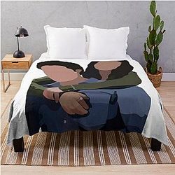 Edward Cullen and Bella Swan Vector Drawing Throw Blanket