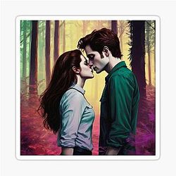 Bella Swan and Edward Cullen fan art sticker