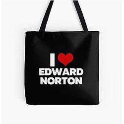 I Love Edward Norton All Over Print Tote Bag
