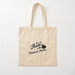 Just A Mom Who Loves Edward Cotton Tote Bag