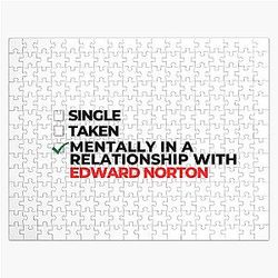 Mentally in a relationship with Edward  Norton Jigsaw Puzzle