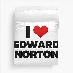 I Love Edward Norton Duvet Cover