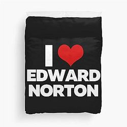 I Love Edward Norton Duvet Cover