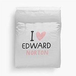 I Love Edward Norton Duvet Cover