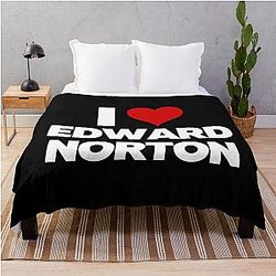 I Love Edward Norton Throw Blanket