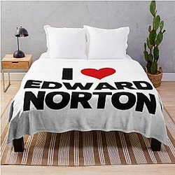 I Love Edward Norton Throw Blanket