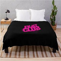 Fight Club Spray Paint Logo Design Throw Blanket with Brad Pitt Edward Norton