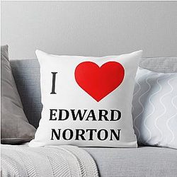 I Heart Edward Norton Throw Pillow