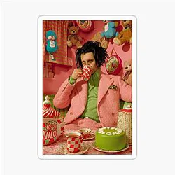 Tea with Edward Scissorhands Sticker